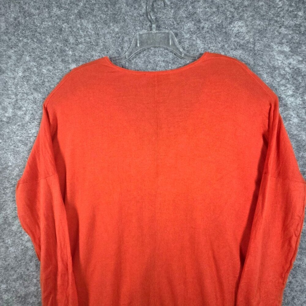 St. John Women's Orange Silk Cashmere Cardigan Sweater Long Sleeve Knit Top XL R - Picture 7 of 9